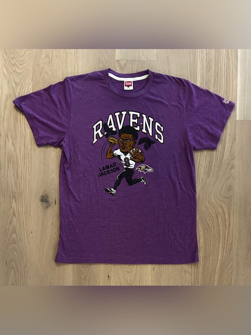 Homage Baltimore Ravens Lamar Jackson Single Stitch T-Shirt *READ